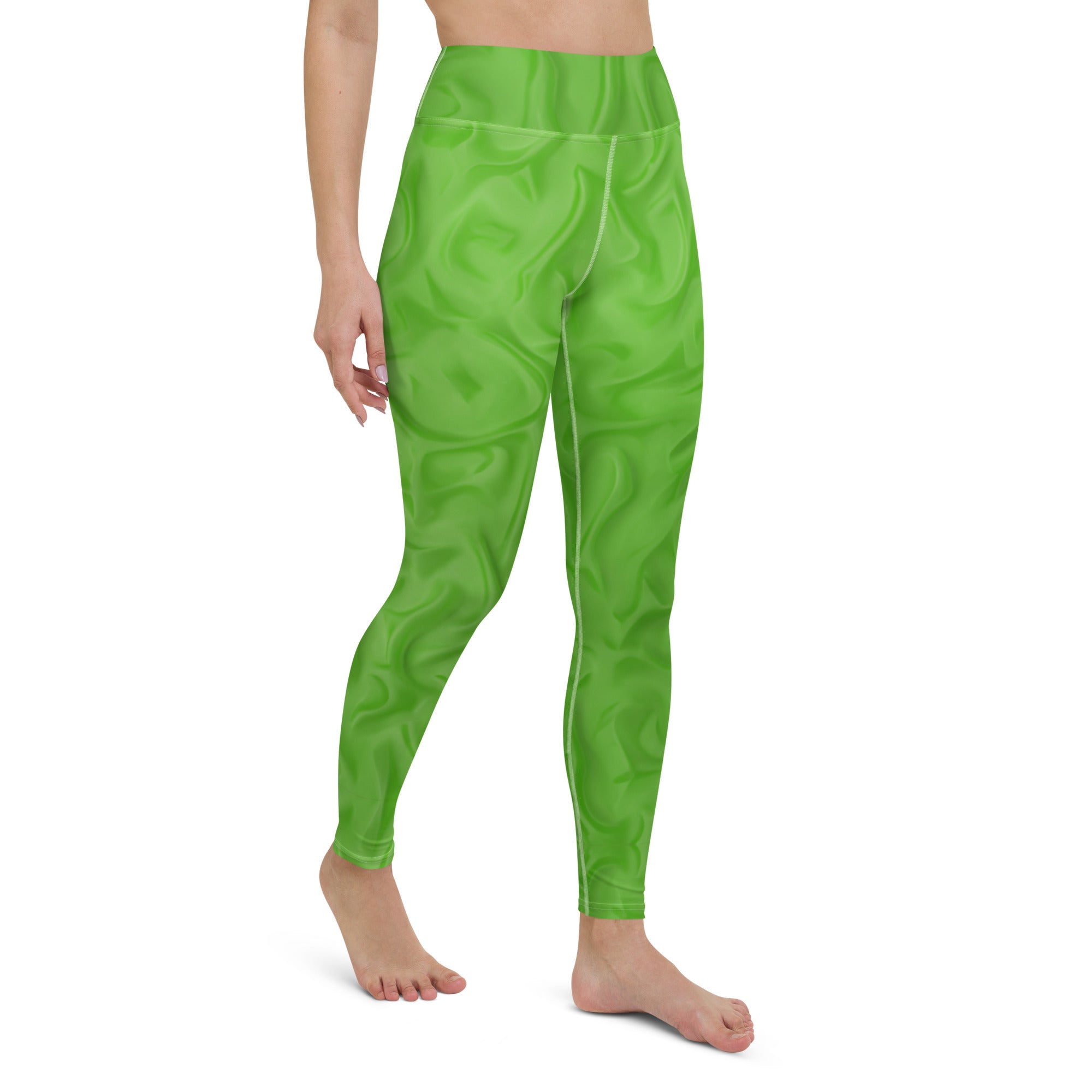 Lime Green Dance leggings. Gym or Workout High Waist Leggings. Yoga Pants. "Brat365" Streetwear by WickedYo.